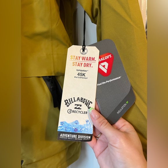 Billabong Jackets & Coats Mustard Yellow Billabong Ski Jacket Adiv